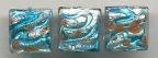 Aqua/Turquoise, White Gold, Bombata Squares 17 MM, ON SALE